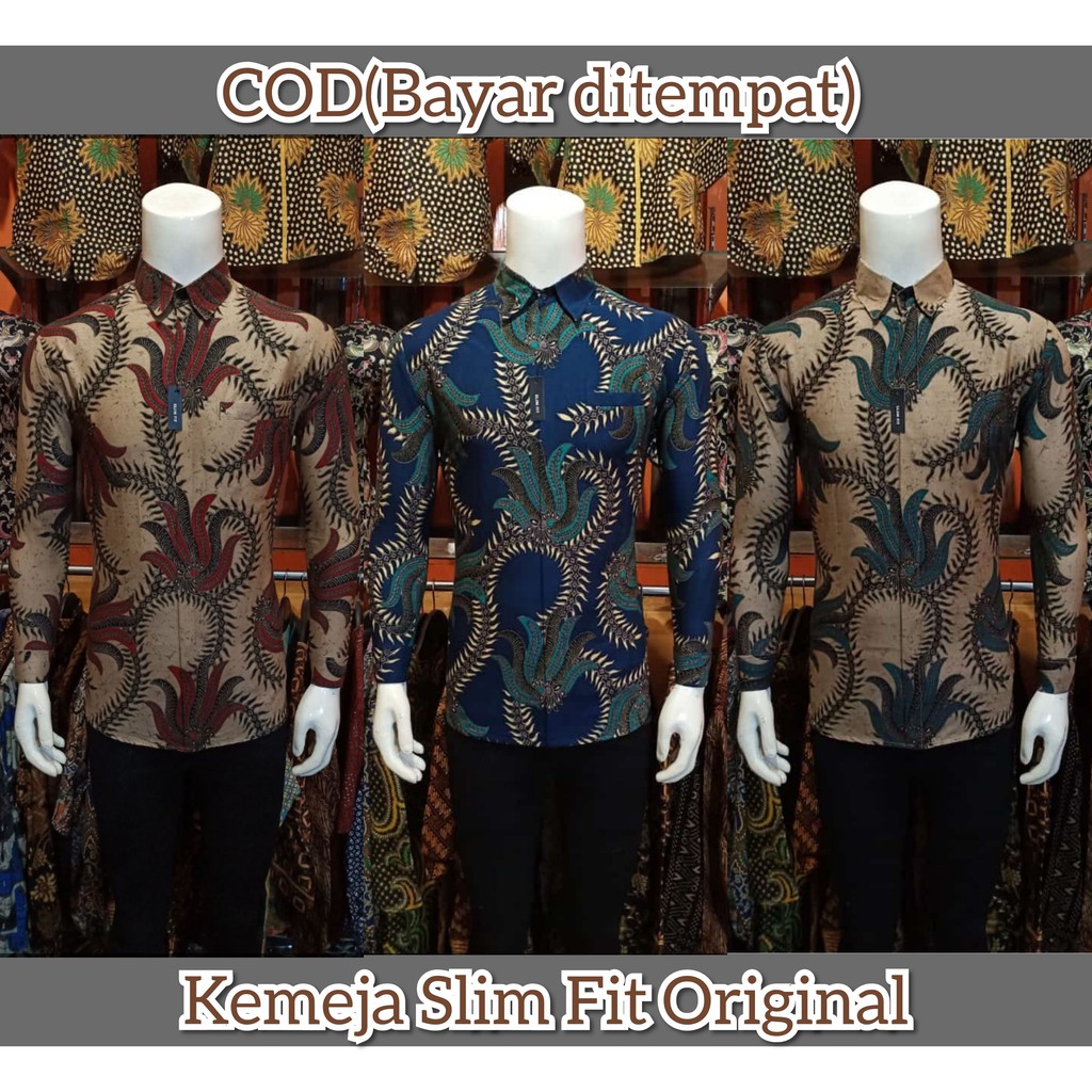 Kemeja batik pria PPBTK07 WSA04 lengan panjang /kemejapria/kemejabatik/batikpria/kemejabatikslimfit