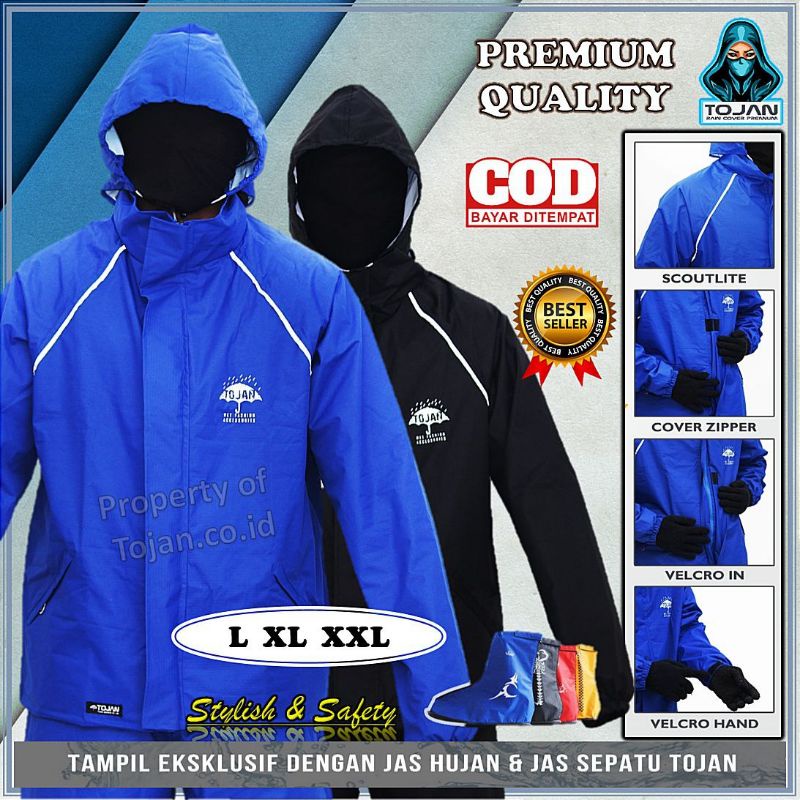 Jas Hujan Pria Jaket Jacket Motor Pria Wanita Setelan Premium Tebal Original Anti Air Jaket Turing P