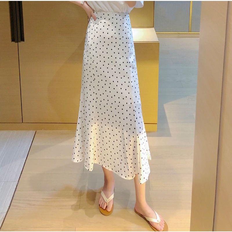 SKIRT FLARE POLKA. ROK WANITA MODIS MOTIF POLKADOT FIT TO XXL-6