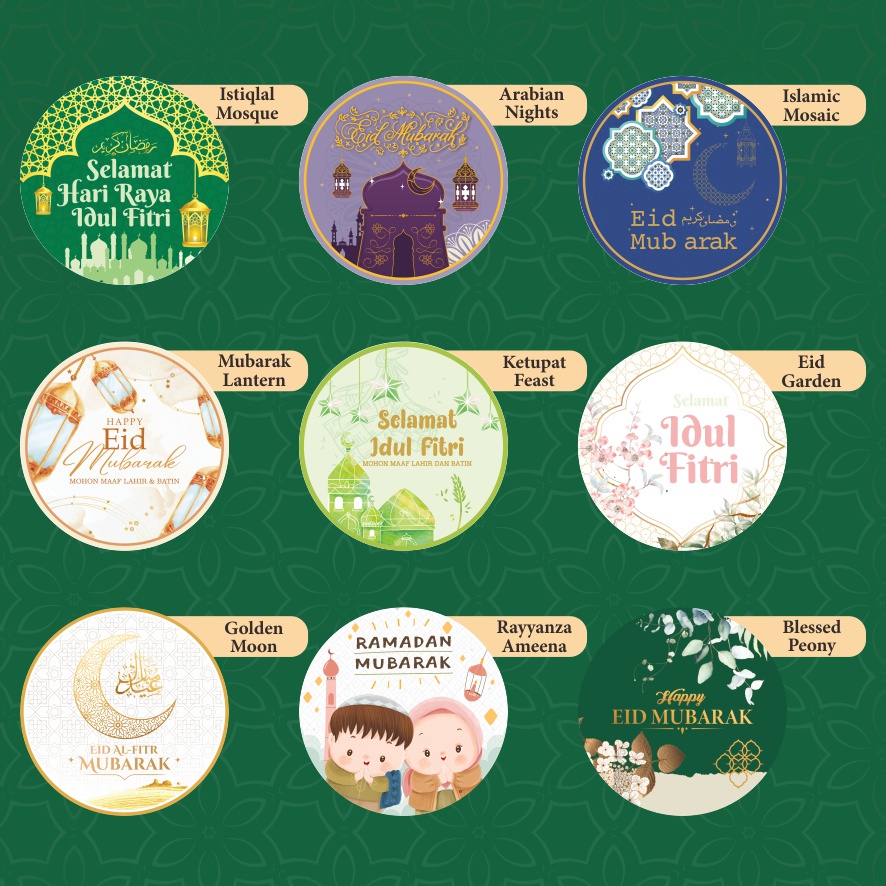 

Stiker Toples Kue Lebaran Idul Fitri Free Input Logo / Label Toples Ready Stock