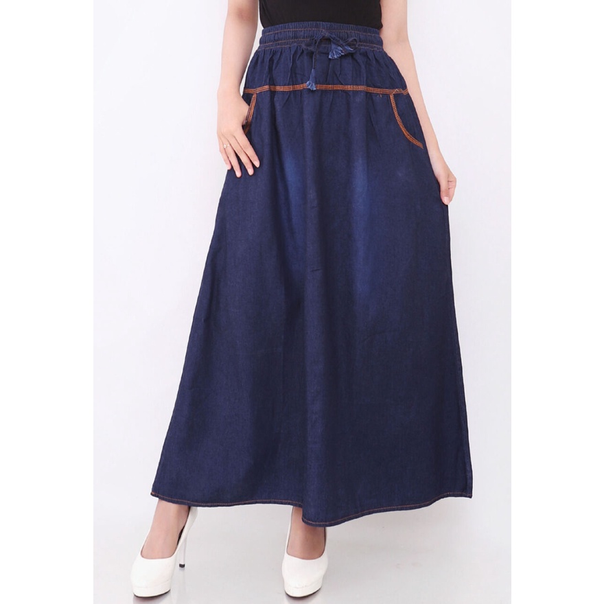 Exclusive Rok Jeans Panjang Wanita / Rok Panjang Mayung Wanita Hijab Style