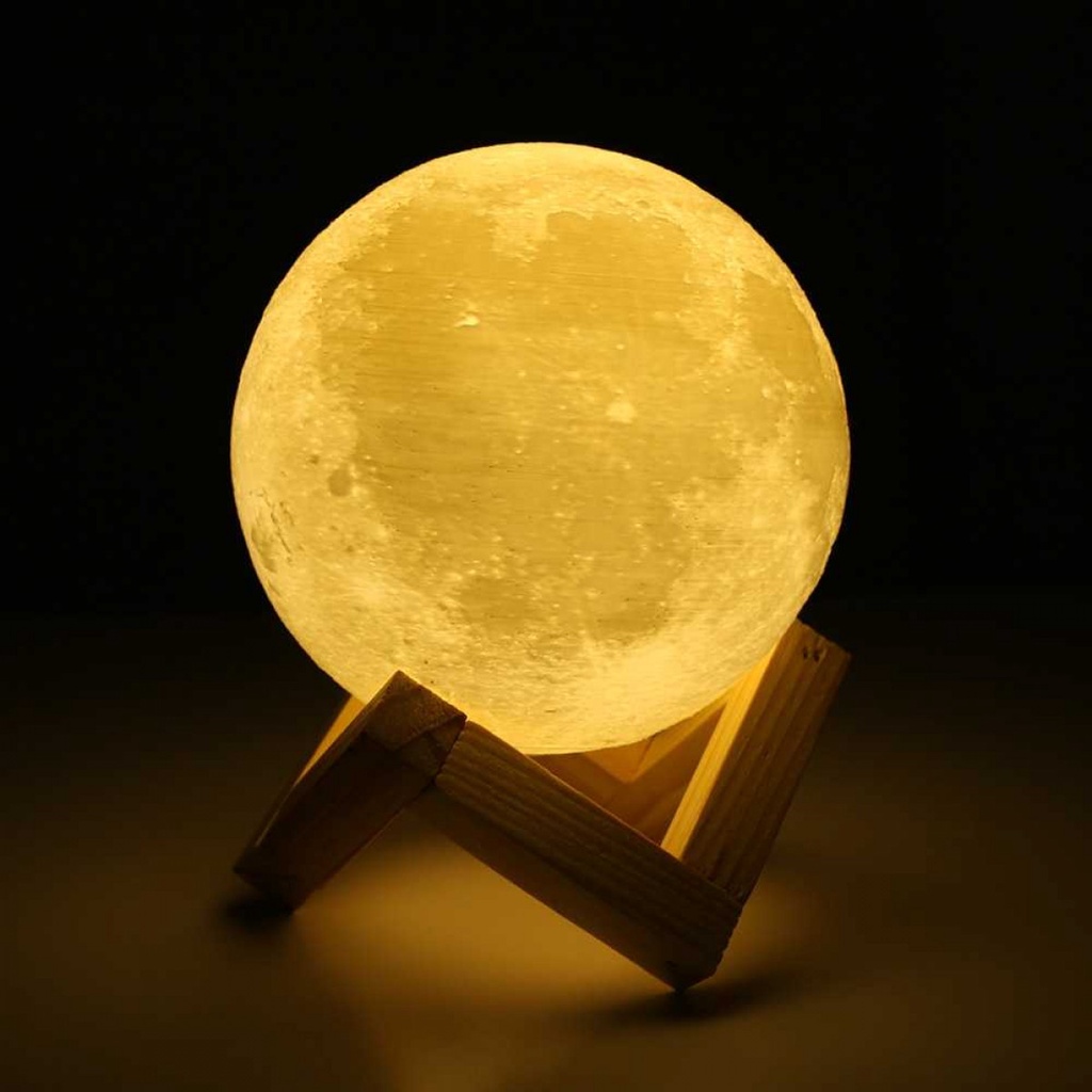 TaffLED Lampu Tidur 3D Printed Moon Night Light Table Lamp - 3DPML