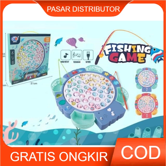 Mainan Anak FISHING GAME 44PCS Mainan Pancingan Ikan Anak Ukuran Jumbo Mainan Anak