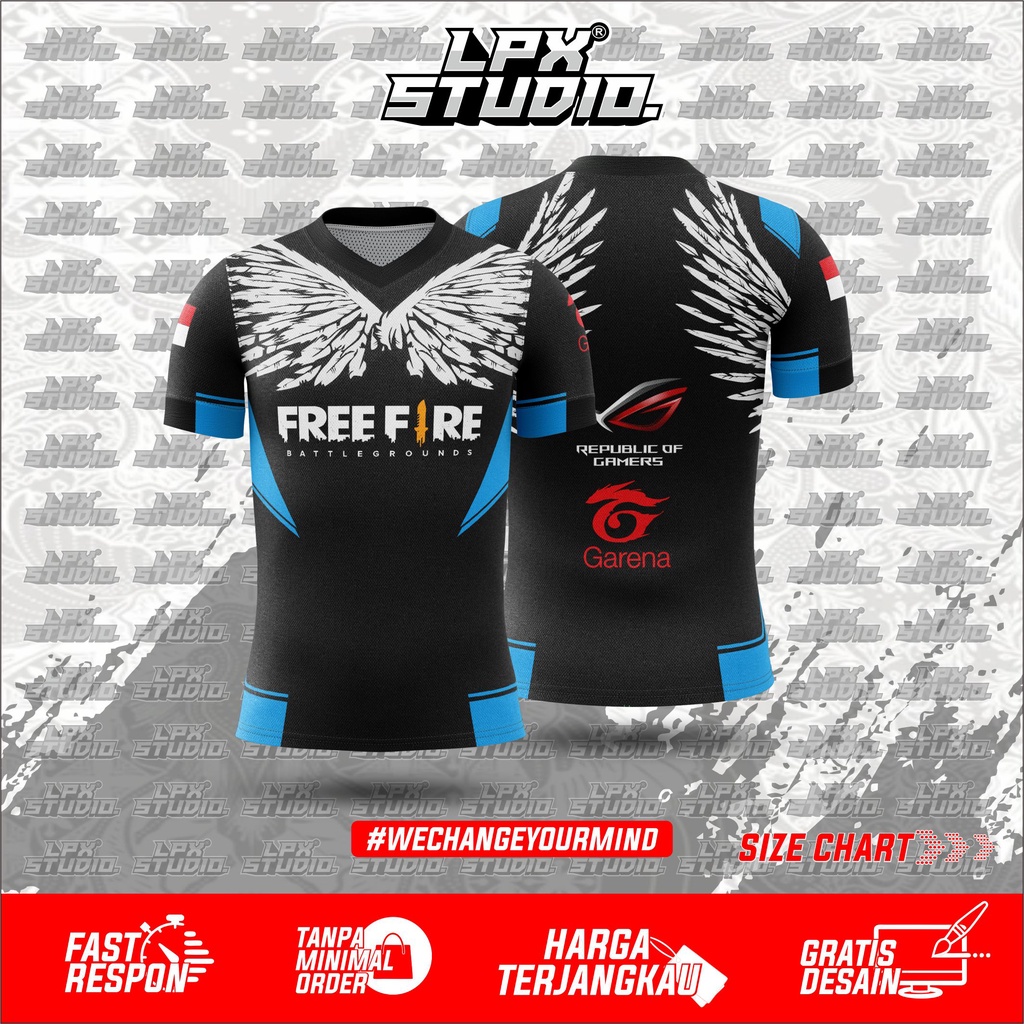 Jersey Baju Gaming Free Fire Angelica Free Name Set