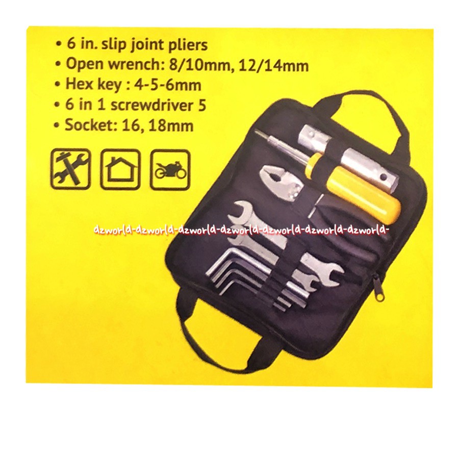 Krisbow 8 Pcs Motorcycle Tools Set Peralatan Perkakas Obeng Untuk Motor