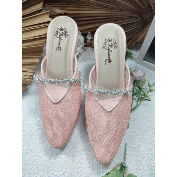 sepatu Azwa peach tinggi 10cm tahu