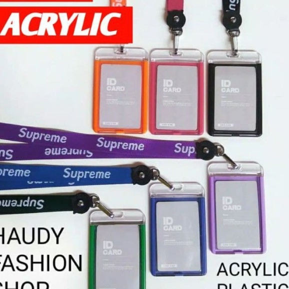 Name tag ID CARD HOLDER Supreme ACRYLIC / GANTUNGAN NAMA