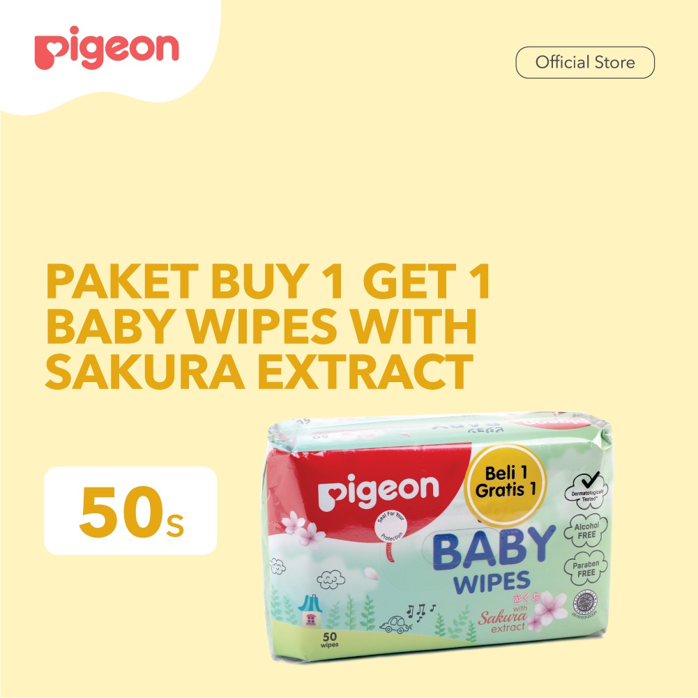 PIGEON Baby Wipes Sakura 50's / tissu basah pigeon