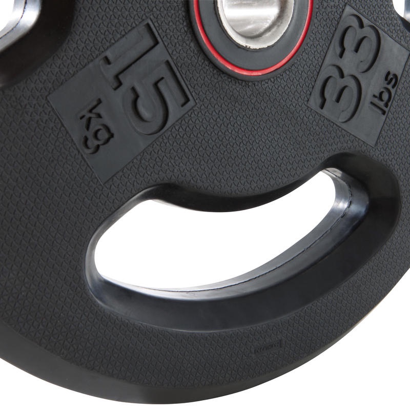 DOMYOS - 3GRIP WEIGHT PLATE BESI KIT 15 KG 28MM / PLATE / WEIGHT PLATE