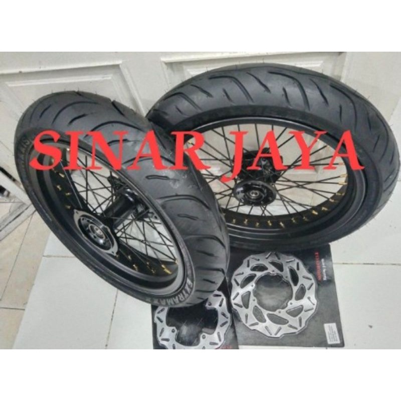 velg supermoto crf klx dtracker 150 wr 155 full set plus ban paket komplit zeneos maxxis irc swallow