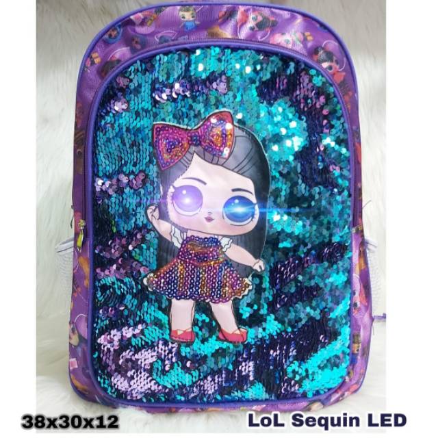 Tas ransel anak karakter lol sequin led - tas anak