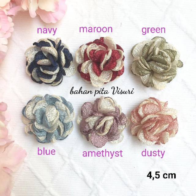 

Bunga Korea Crepe Bakar Dua Warna No Putik