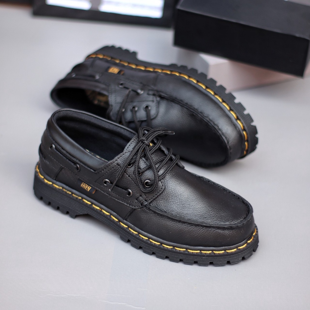 TRAMP Sepatu Formal Pria Casual Pantofel Hitam Kulit Asli Sepatu Kerja Kantor Kuliah Kondangan Original Footwear