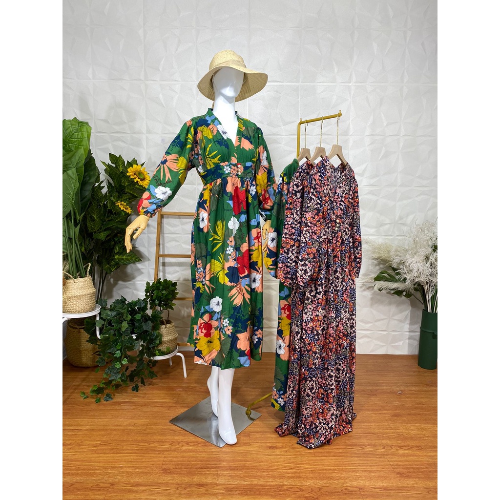 Midi Kimono Motif Bunga By Ruang Gaya