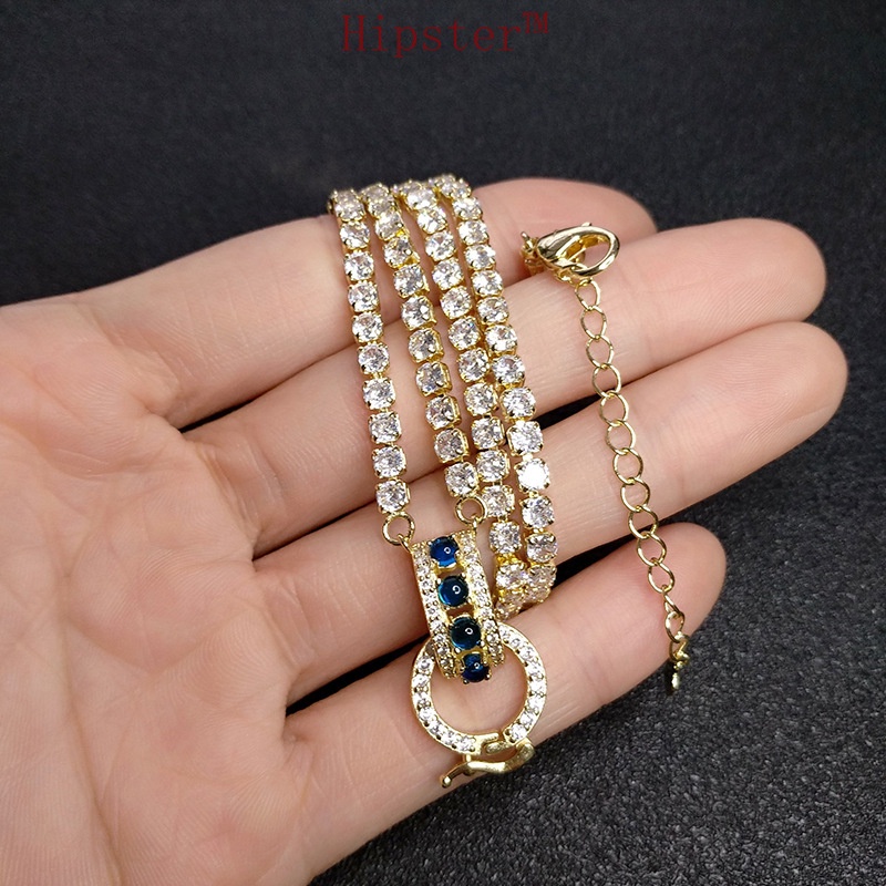 Classic Hot Sale Fashion Ring Full Diamond Sapphire Gold Pendant Necklace