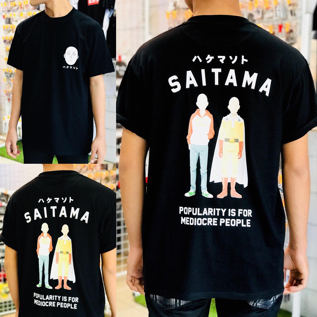 Kaos si Botak One Punch Man Saitama Popularity Black