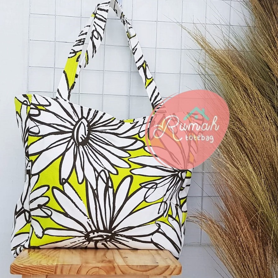 Baggy Tote Bag Nudie Motif Kanvas Sunflower