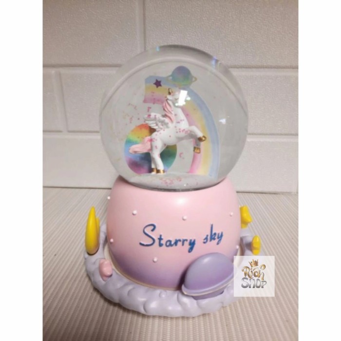 MUSIK-KOTAK- KOTAK MUSIK BOLA SALJU + LAMPU / SNOWBALL MUSIK LAMPU MERMAID 3D - FROSEN -KOTAK-MUSIK.