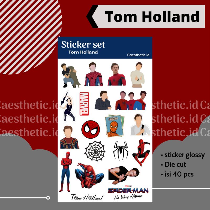 

[40PCS] STICKER SPIDERMAN SERIES - MARVEL - TOM HOLLAND | Sticker Glossy | Sticker Pack