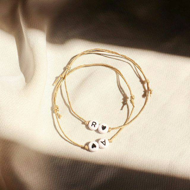 Initialè bracelet (gelang nama/ gelang inisial / gelang couple)