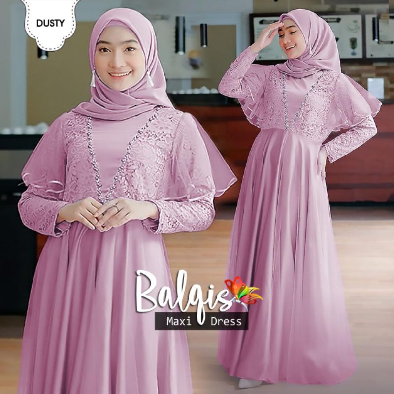 MAXY BALQIS MUTIARA, BRUKAT FURING, GAMIS HIJAB MUSLIM, MAXY DRESS