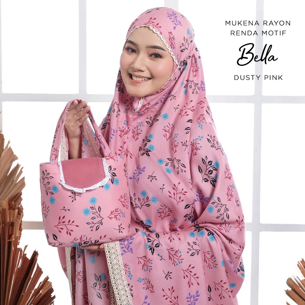 MUKENA BALI TASIK - MUKENA DEWASA RENDA RAYON MOTIF BELLA