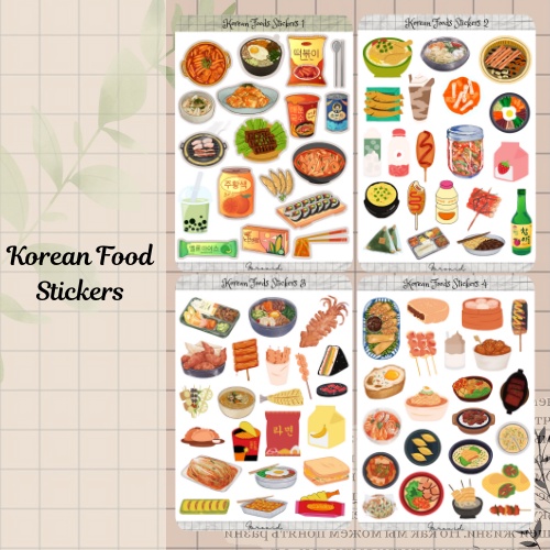 

[KISS CUT] Korean Food Stickers | stiker makanan korea | stiker foodstiker murah/stiker lucu