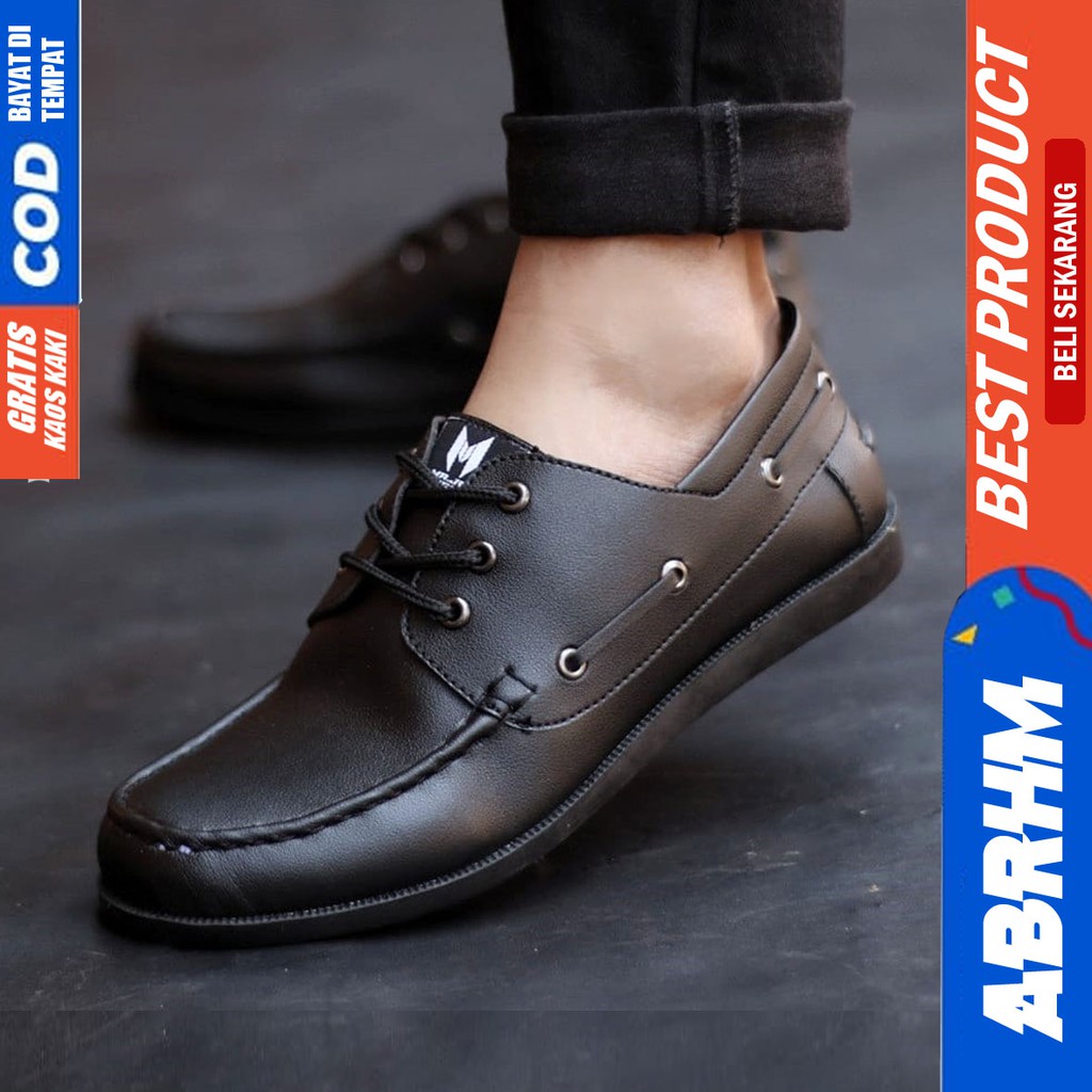 ABRHM x MAXIS ZAPATO Sepatu Kasual Pria Sepatu Pria Casual Kerja Cowok / Cowo Sepatu Kulit Pu Sepat Kantor Semi Formal Kuliah Kondangan Gaya keren Kekinian Murah Terlaris