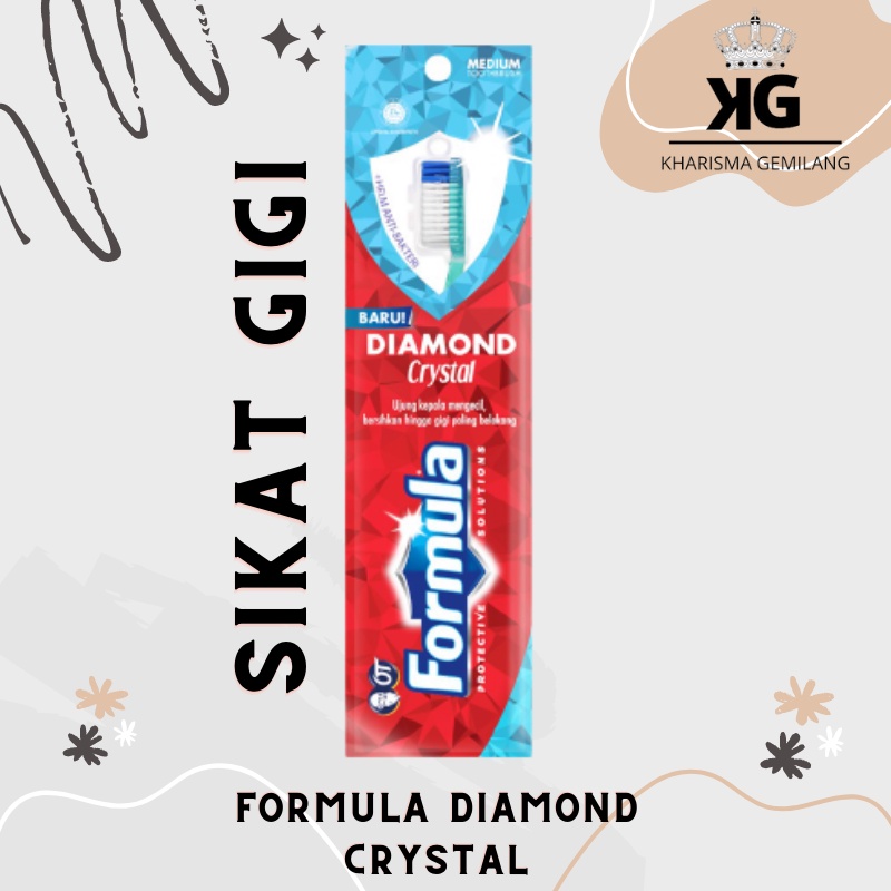 FORMULA - (1 PCS) SIKAT GIGI FORMULA DIAMOND CRYSTAL (Warna Random) Sikat Gigi Bulu Halus Gigi Putih