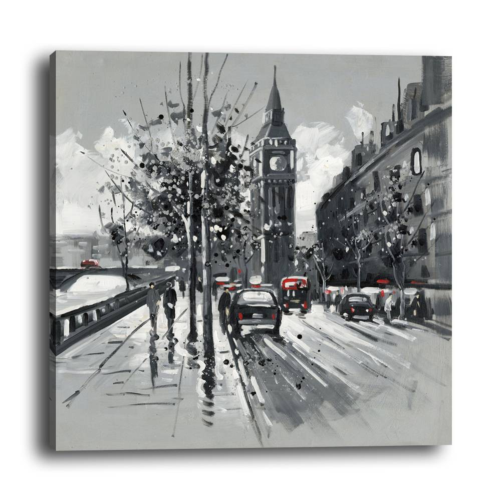 1pc Lukisan Dengan Bahan Kanvas Dan Gambar Pemandangan Kota Bergaya Modern