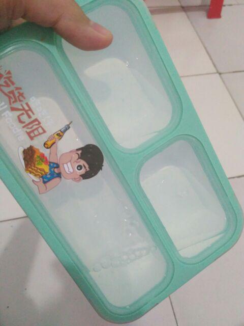 Kotak Makan / Lunch Box/ Ompreng / Tepak / Food Box Yooyee Jinbao Kecil 3 Sekat Grid 606 Yooyee