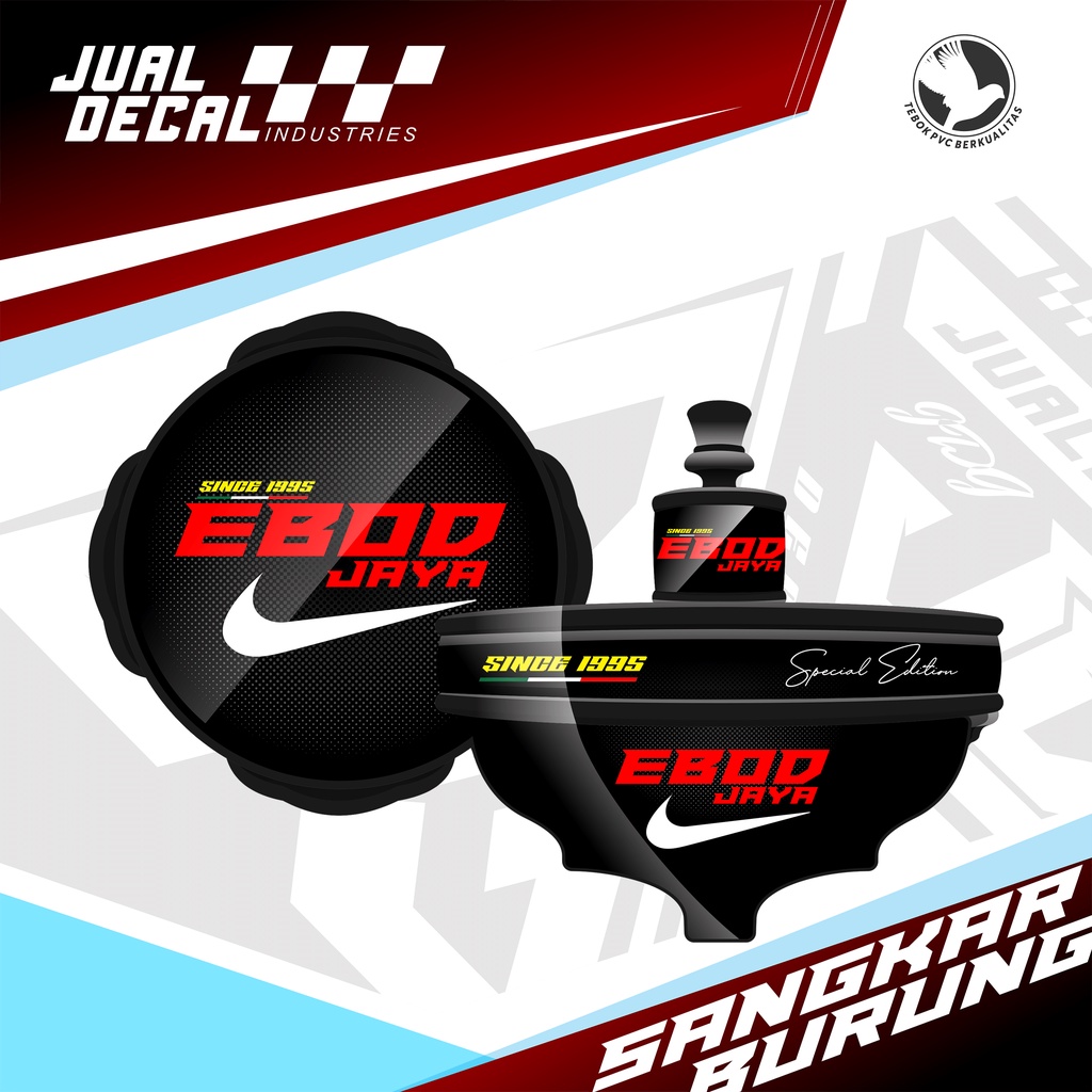 Stiker Tebok Lovebird EBOD NIKE Decal Sangkar Batman Burung New Kandang Bulat Love Bird Bisa Custom 