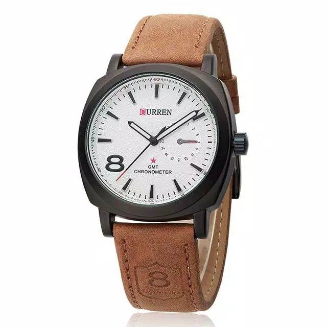 CURREN 8139 Jam Tangan Pria Analog Tali Kulit Chronograph Tidak Aktif