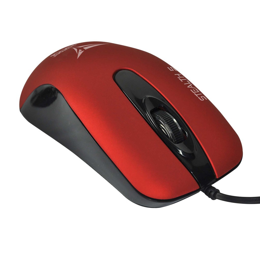 Alcatroz Silent Mouse Wired Stealth 5 [ 2 Tahun Garansi Resmi ][ Product Of Singapore]-Red
