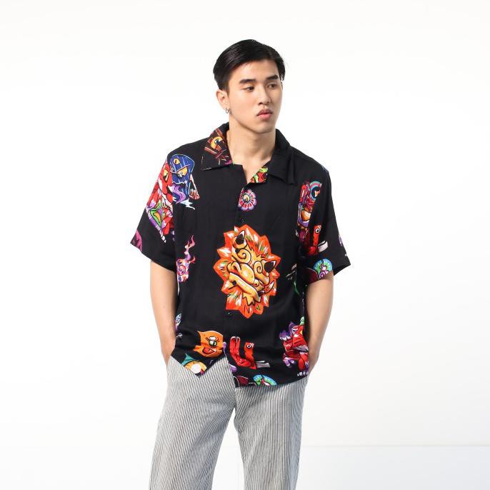 ( BISA COD ) BILLIONAIRES PROJECT x KEMAS ACIL - YOKAI BOYZ ORGANIC SHIRT BLACK - M MURAH [Kode