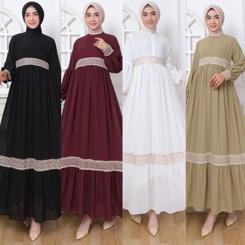 Gamis Ceruty Babydoll Sasmitta Renda/Dress Ceruty Babydoll Double Renda