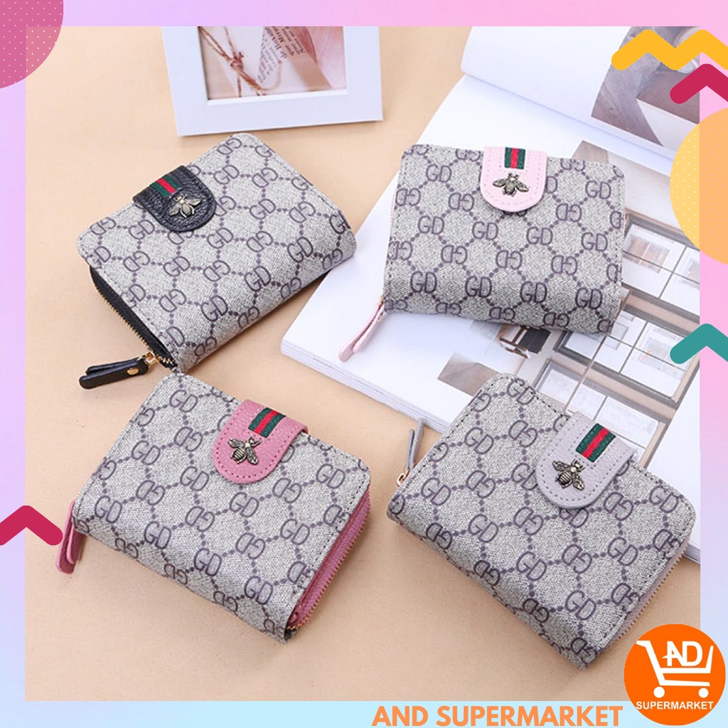 Dompet Lipat Wanita Motif Logo Dompet Wanita Import Dompet Jalan Cewek Fashion Kasual Dompet Mini Cewek Murah D44