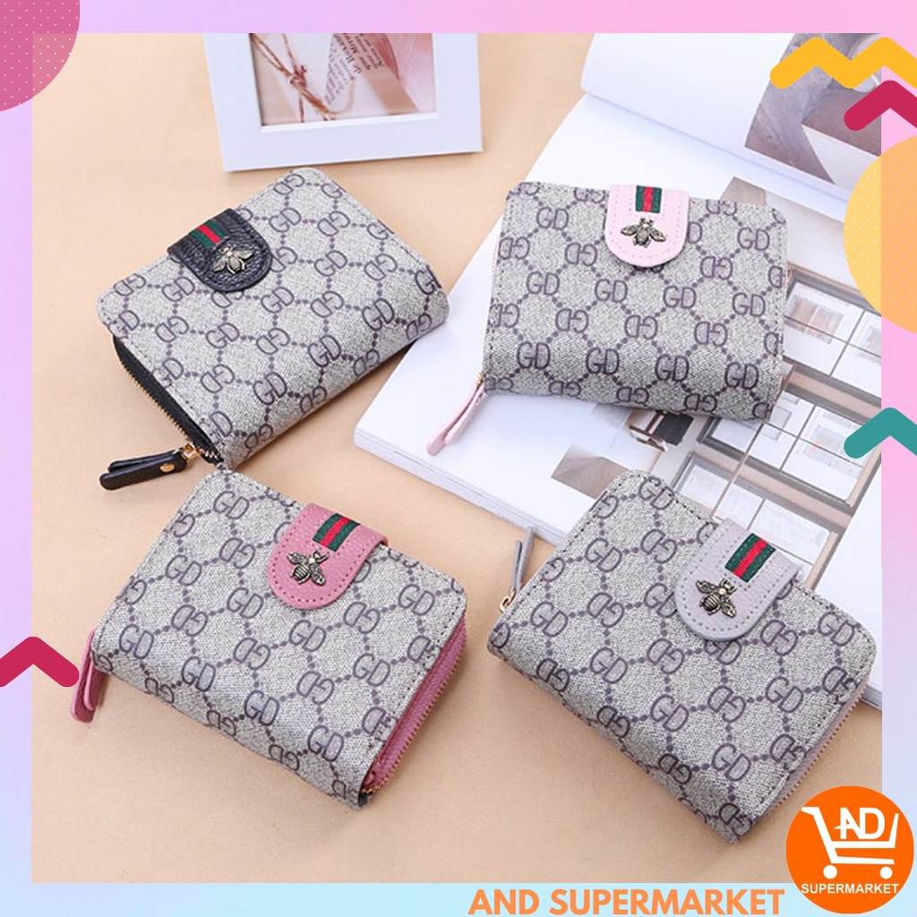 AND COD DOMPET LIPAT WANITA MOTIF GD LEBAH DOMPET UANG KERTAS KOIN CEWEK TERLARIS IMPORT D44