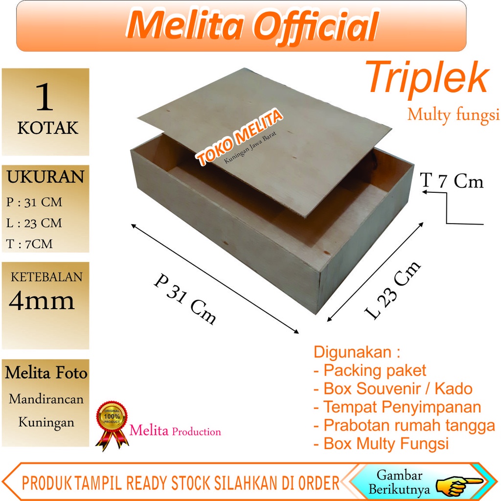

Kotak packing 31x23x7 cm perlengkapan packing kado souvenir box serba guna bahan triplek
