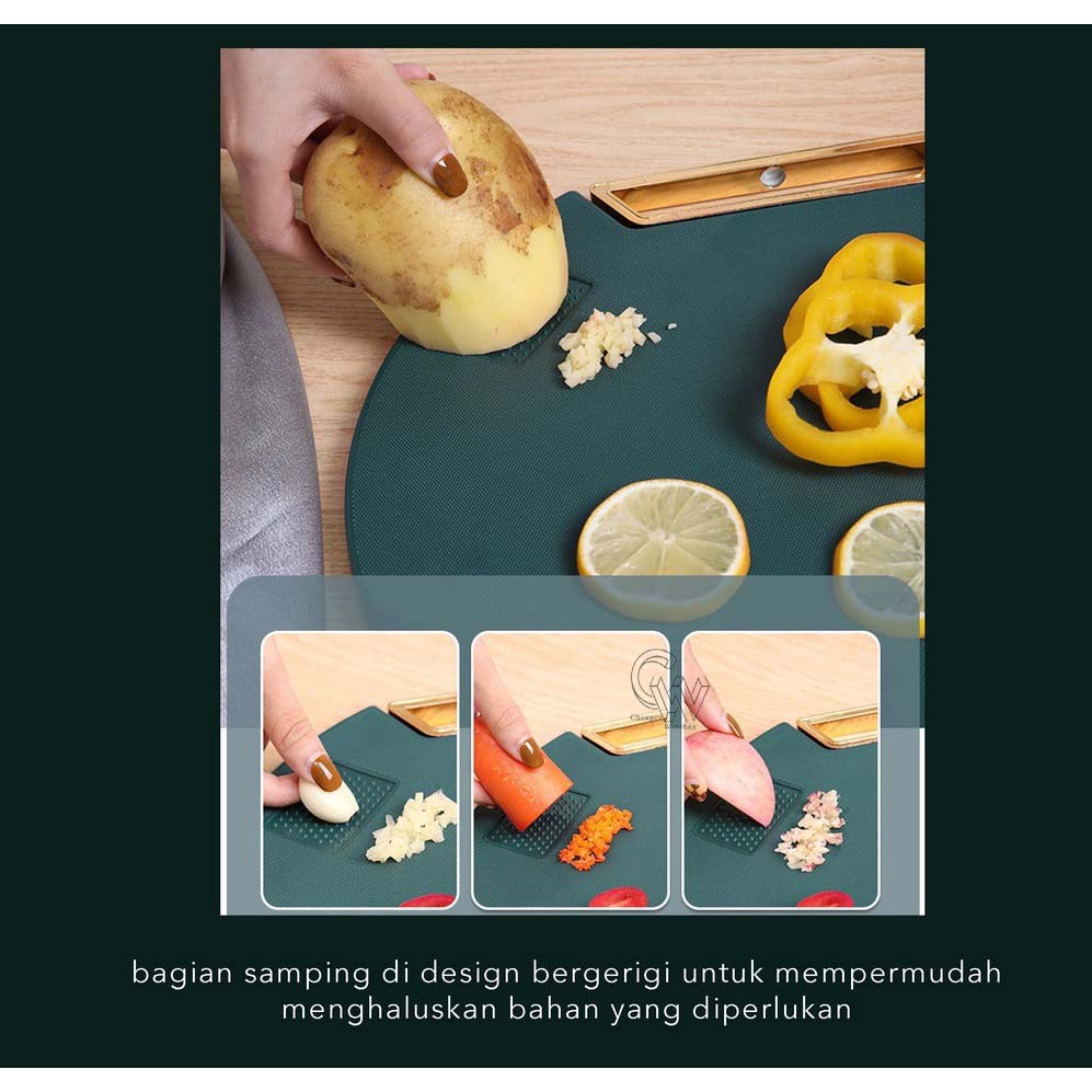 Cheaper-Talenan PE Anti Jamur Bakteri Cutting Board Bulat Dapur Hijau PREMIUM TEBAL