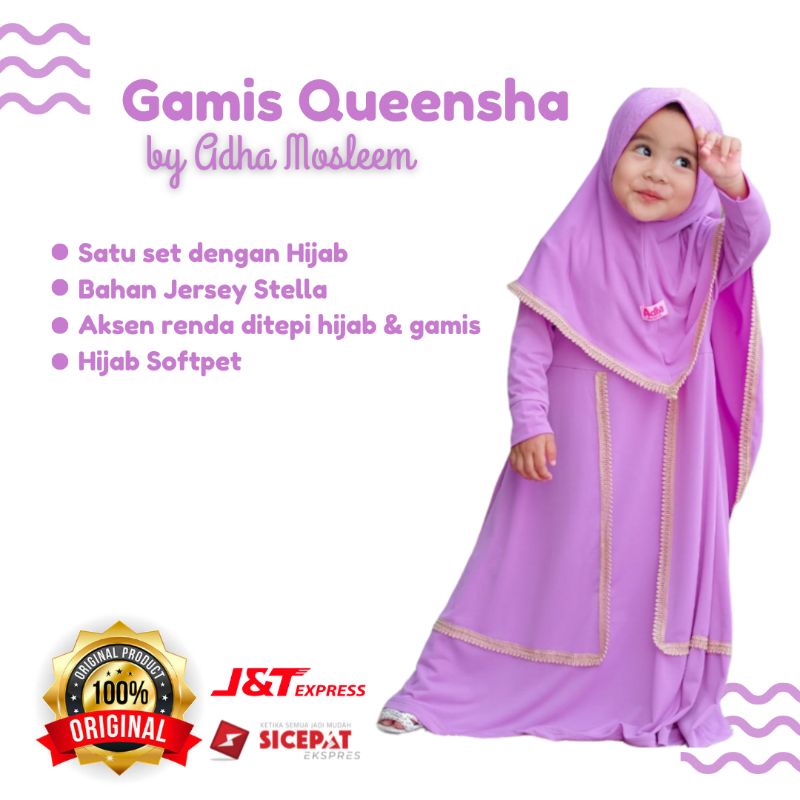 Gamis Queensha by Adha Mosleem | Gamis Maroon | Gamis Adha Mosleem