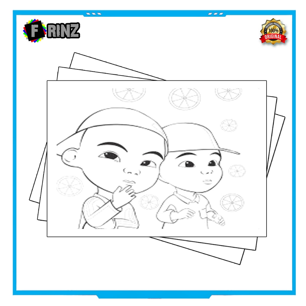 Gambar Sketsa Mewarnai ~ 07 . Upin Ipin Part 1 / Seketsa Lukis / Drawing Sketch / Menggambar-09