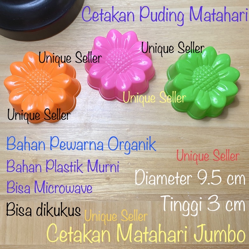 [6 pcs] Cetakan Matahari Besar Jumbo Plastik isi 6 / Cetakan Puding Pudding Nasi Bento Kue Bolu Matahari Besar Jumbo / Cetakan Jelly Jeli Jelli Agar Ager Matahari Besar Jumbo / Cetakan Puding Ulir Spiral Viral / Cetakan Puding Bunga Matahari