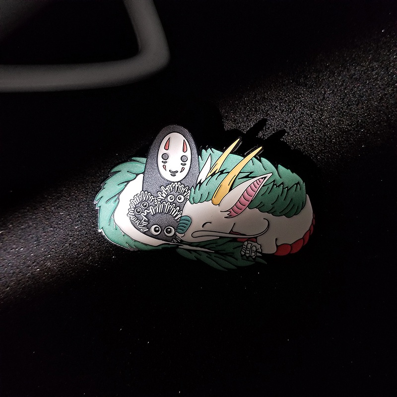 Cartoon Anime Brooch Spirited Away White Dragon Enamel Pin Cute Little Coal Jersey Collar Pin Clothing Decoration