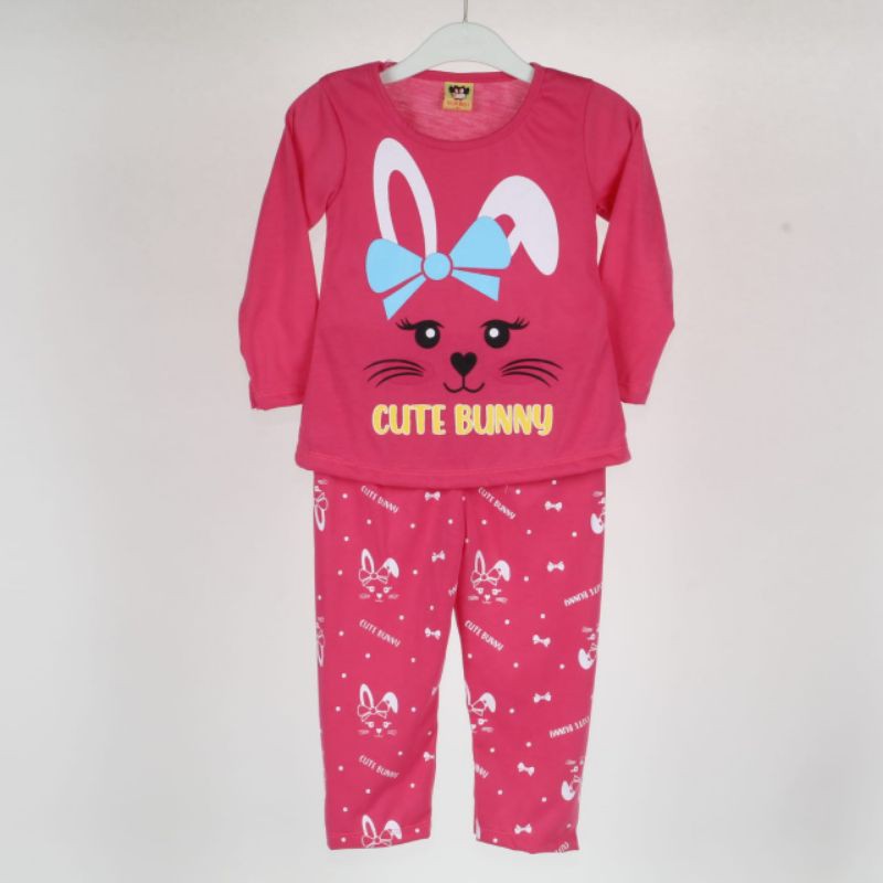 SETELAN BAJU ANAK PEREMPUAN MOTIF BUNNY 2-6 TAHUN NEW A-1