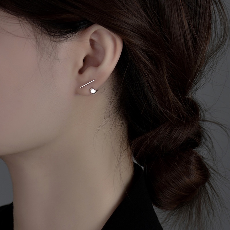 Papaozhu Chic Stainless Steel Hook Mini Bar Stud Anting Untuk Wanita Perempuan Gaya Punk U Shape Stick Earring Jewelry