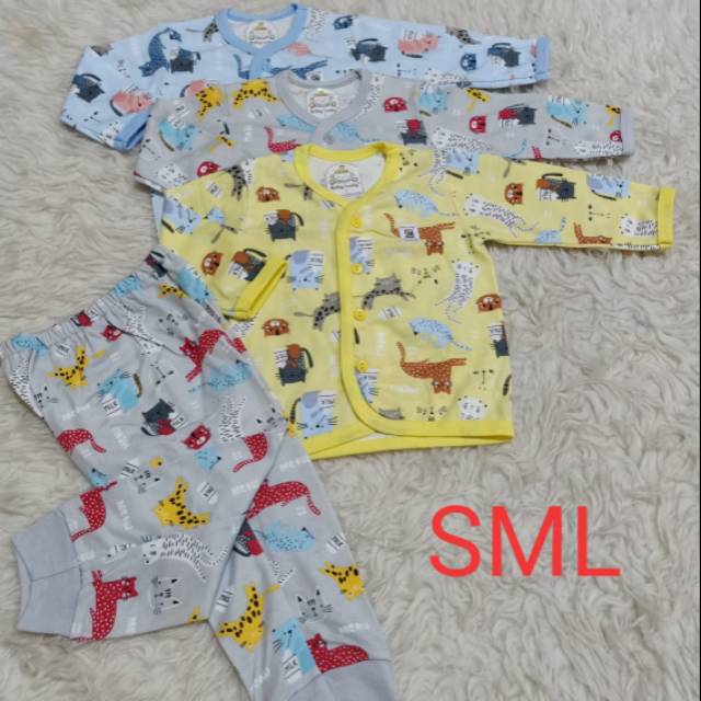 Stelan Baju Bayi Panjang  Baby Lucky Motif Kucing Size L Y1  stelan baju bayi new born