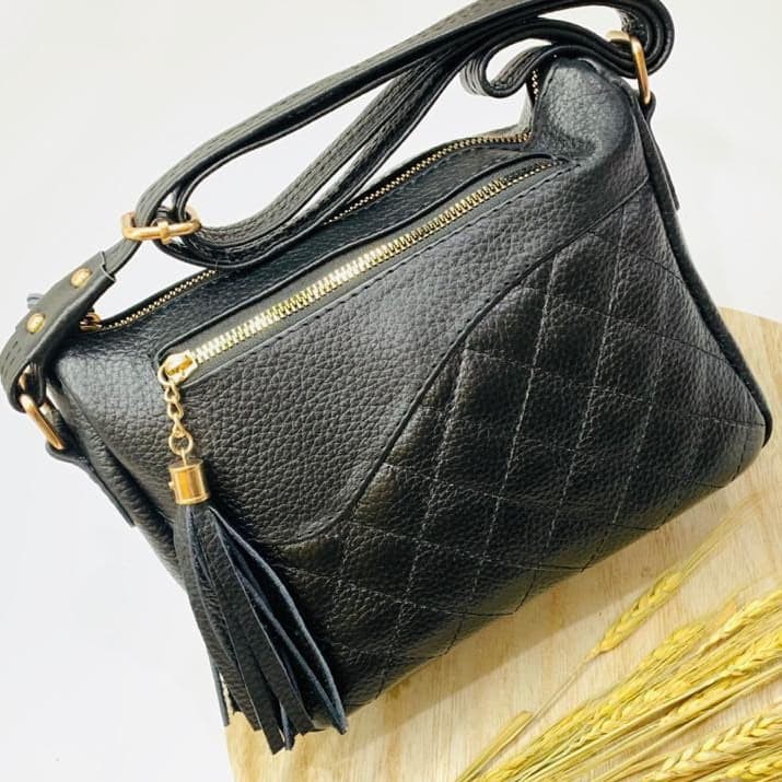 Tas Selempang Slingbag Wanita Papirut Tas Kulit Asli Garut Premium Ukuran S F06