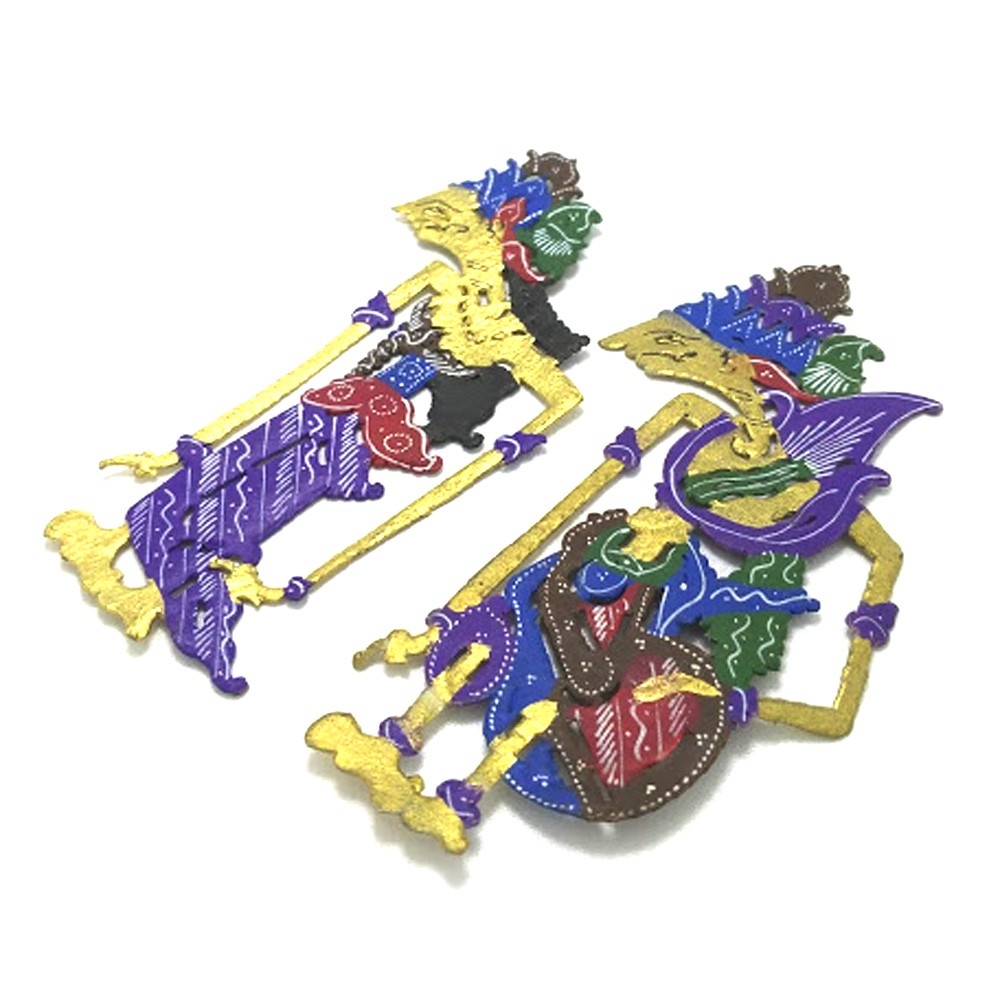 Miniatur Wayang Kulit Rama Shinta Tinggi 10 cm Tanpa Gagang