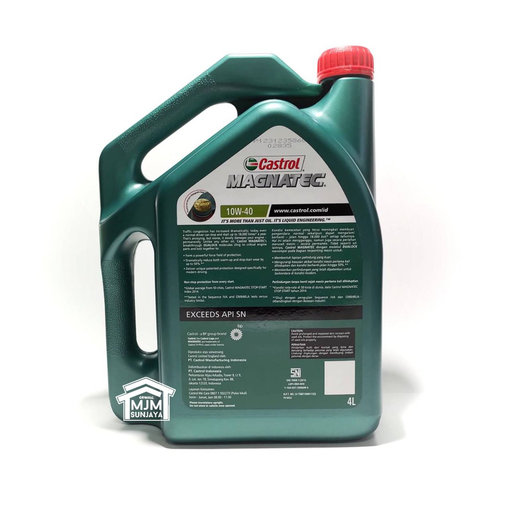 Oli Mesin Castrol MAGNATEC SAE 10W-40 Bensin Galon 4 Liter Oil